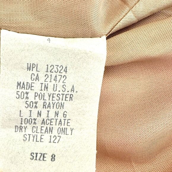 VTG Howard Wolf Size 8 Sheath Pencil Dress Tan Blue White Colorblock Stripes - Picture 13 of 16